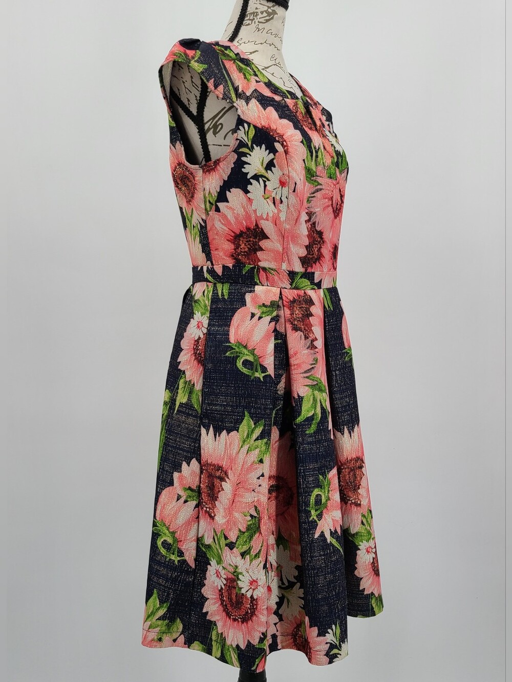 ModCloth Golden Thread Fit And Flare Garden Party Dress Size 10